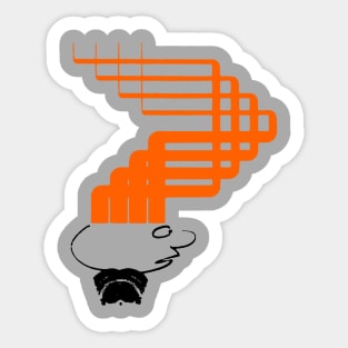 sci-fi hair (orange variant) Sticker